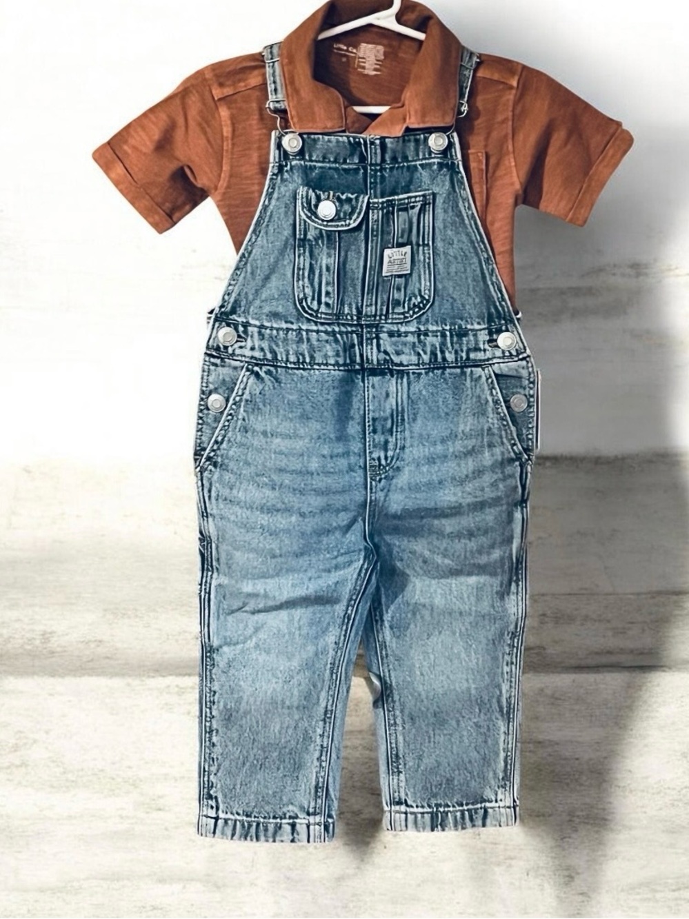 NWT Little Co. by Lauren Conrad Denim Overall & Button Up Shirt 2pc Bundle
